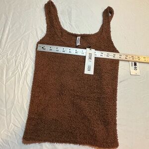 Steve Madden Brown Fuzzy Women's Tank Top very soft size small